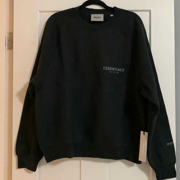 Fear of God Essentials Black Crewneck - Picture 1 of 10